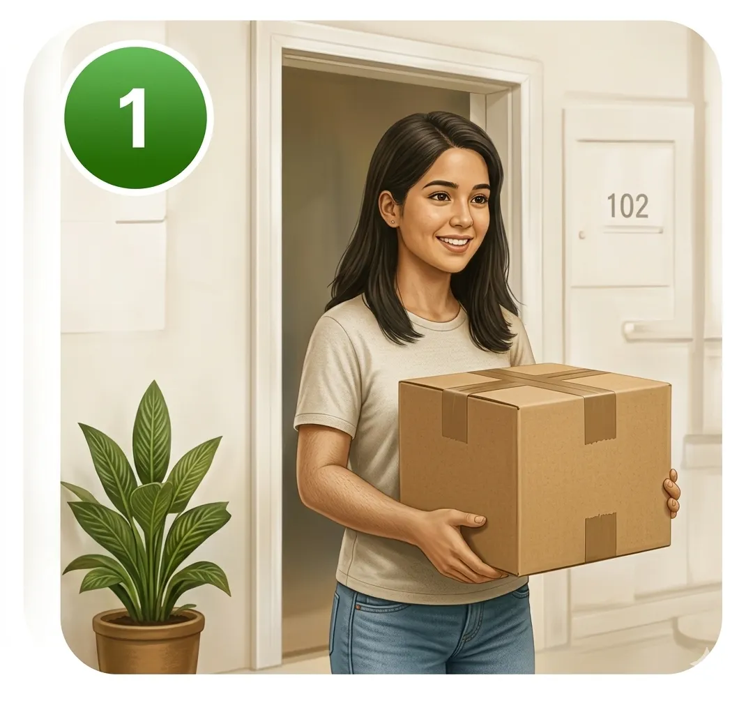 Person dropping off an empty box at a ReBox Depot