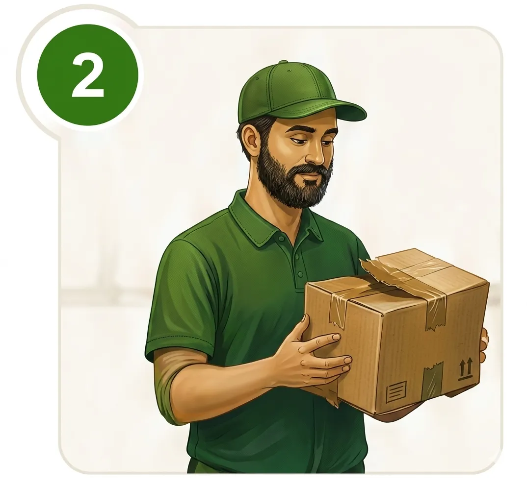 Person dropping off an empty box at a ReBox Depot