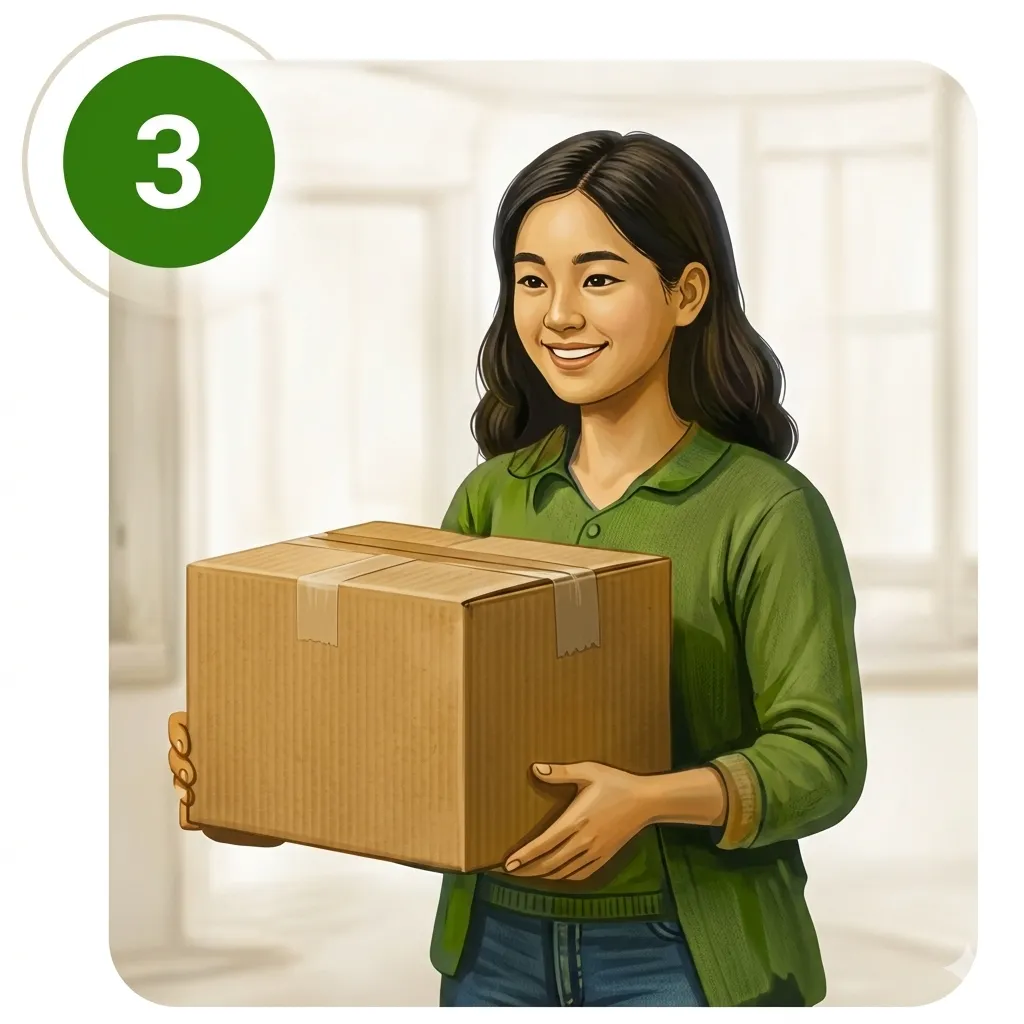Person dropping off an empty box at a ReBox Depot
